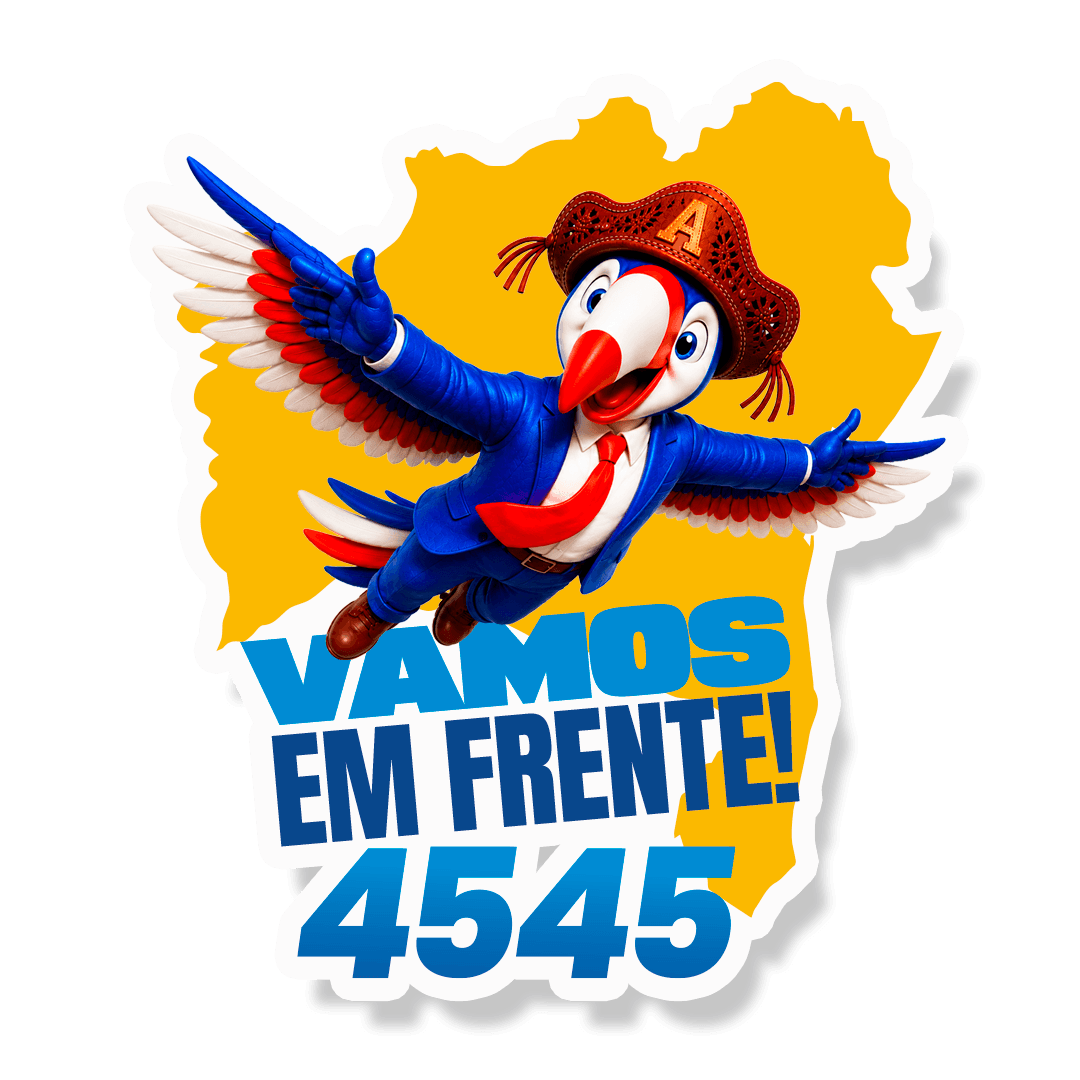 Figurinha: Vamos em frente! (tucano)